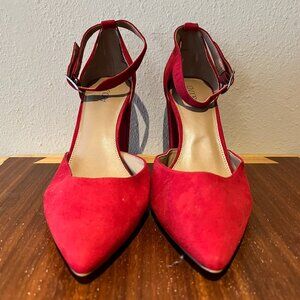 ❤️ Abound Red Suede Chunky Heel – Size 11